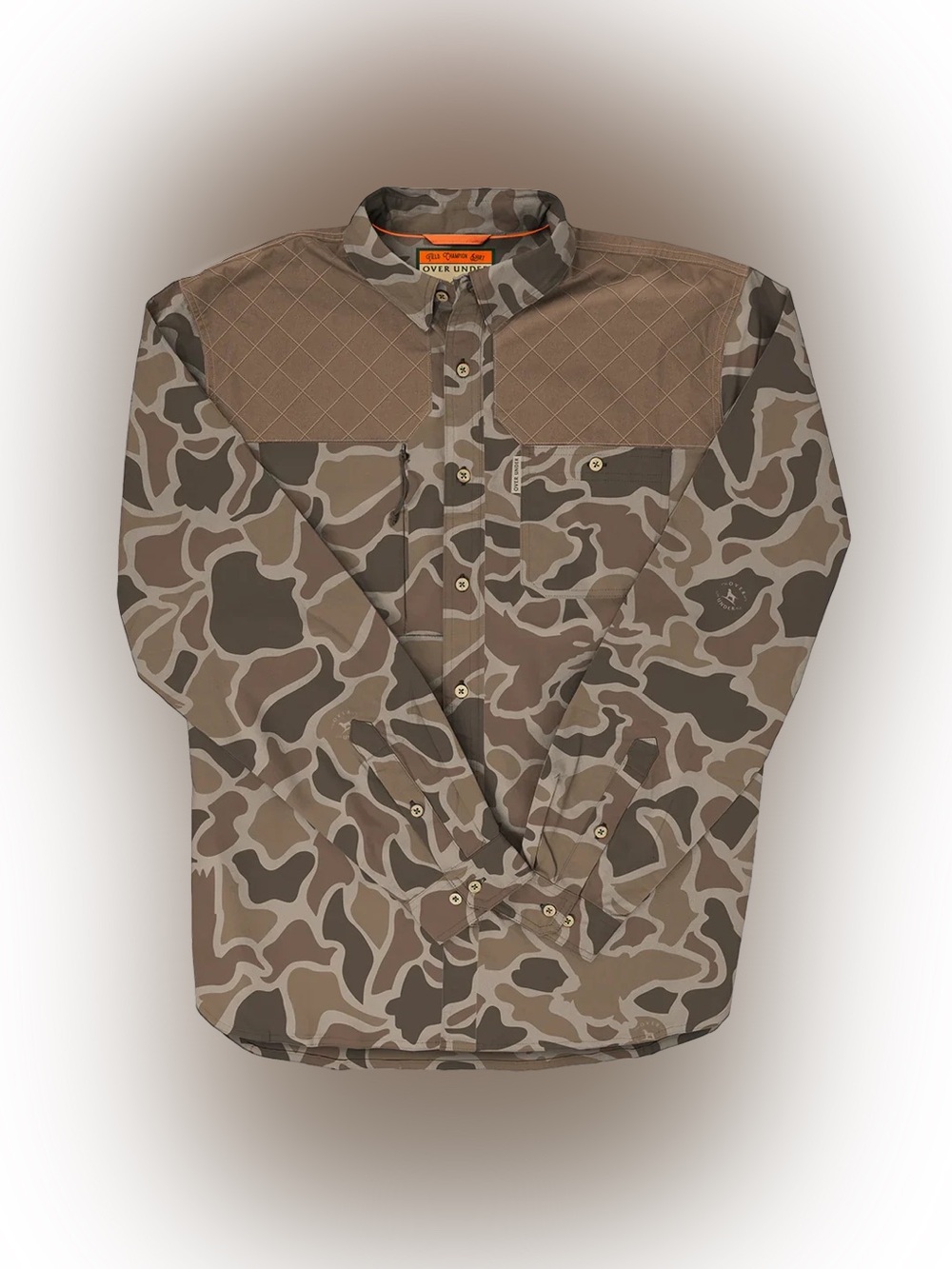 Over Under Clothing Duck Camo Field Champion Shooting Shirt Brown Small NWOT